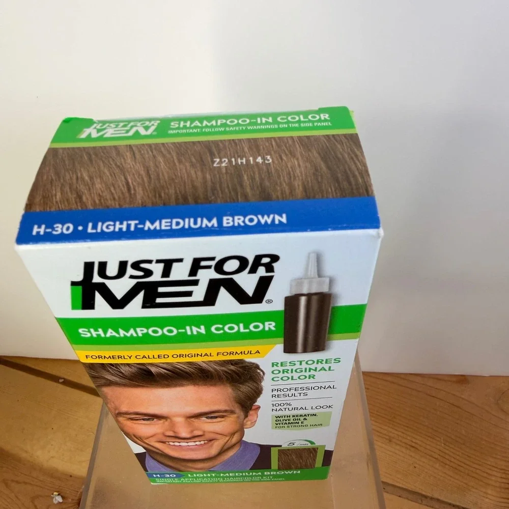 Just For Men Shampoo-In Color H-30 Light-Medium Brown Gray Coverage Hair Dye Kit